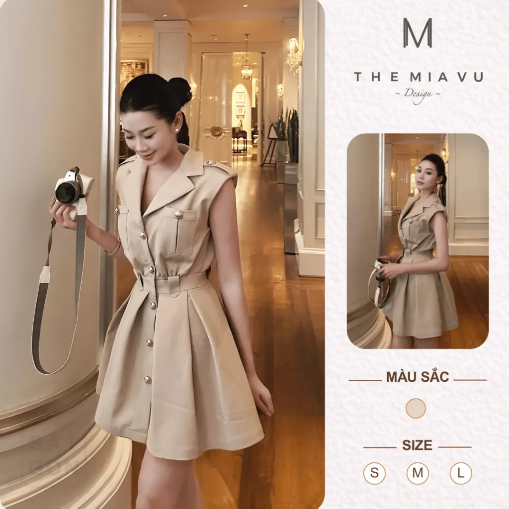THE MIAVU - Linn Collared Sleeveless Dress