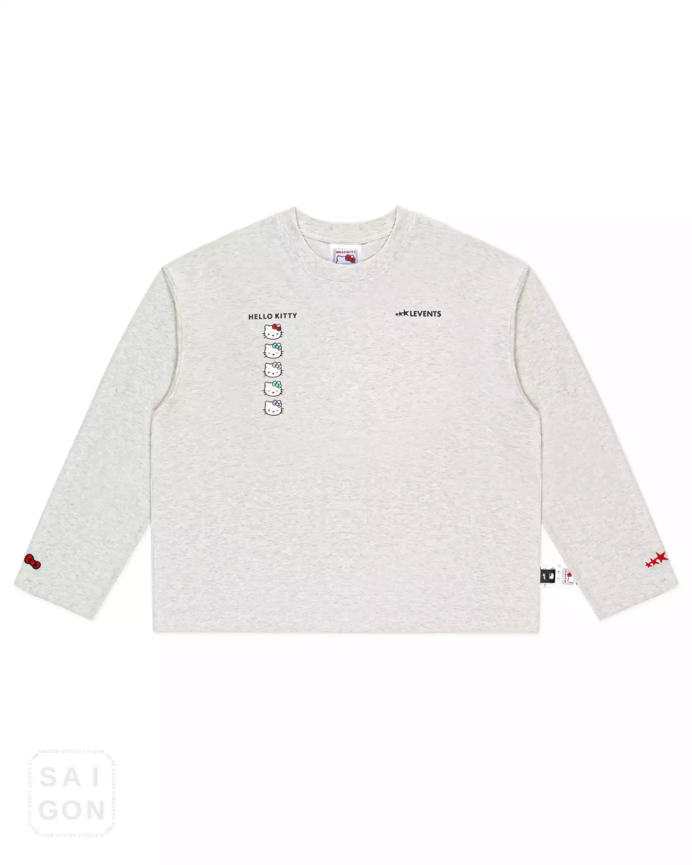 Levents® x Hello Kitty | Emotions Long Sleeve Boxy Tee - Grey