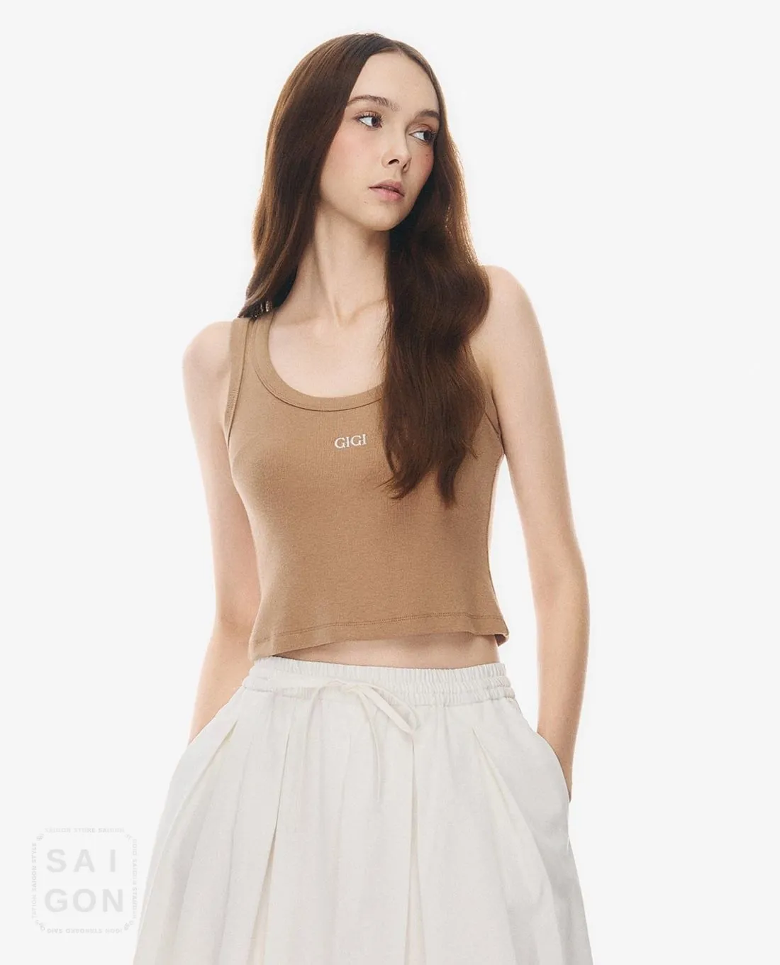GIGI - Round Neck Cropped Tank Top
