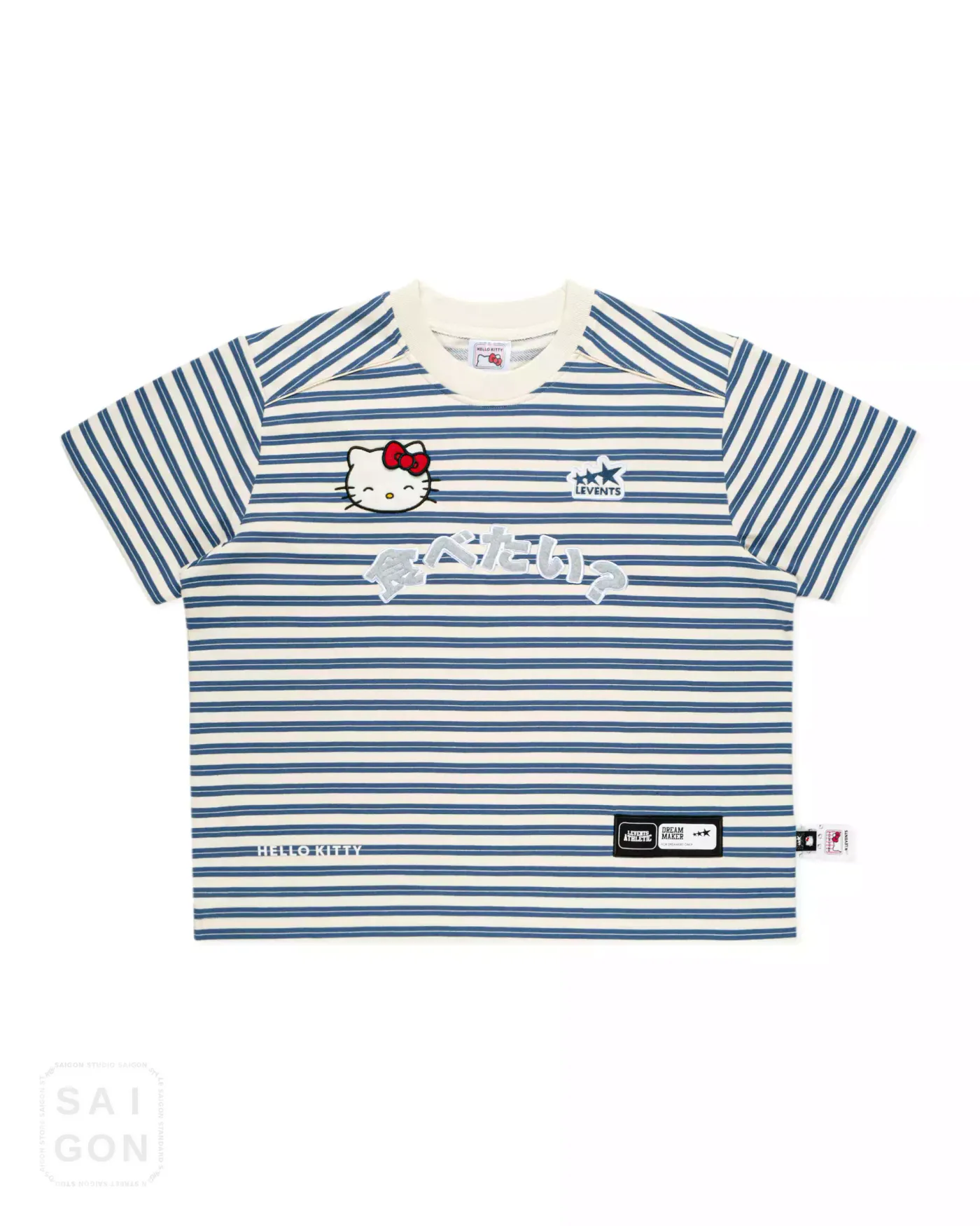 Levents® x Hello Kitty | Striped Boxy Tee - Blue