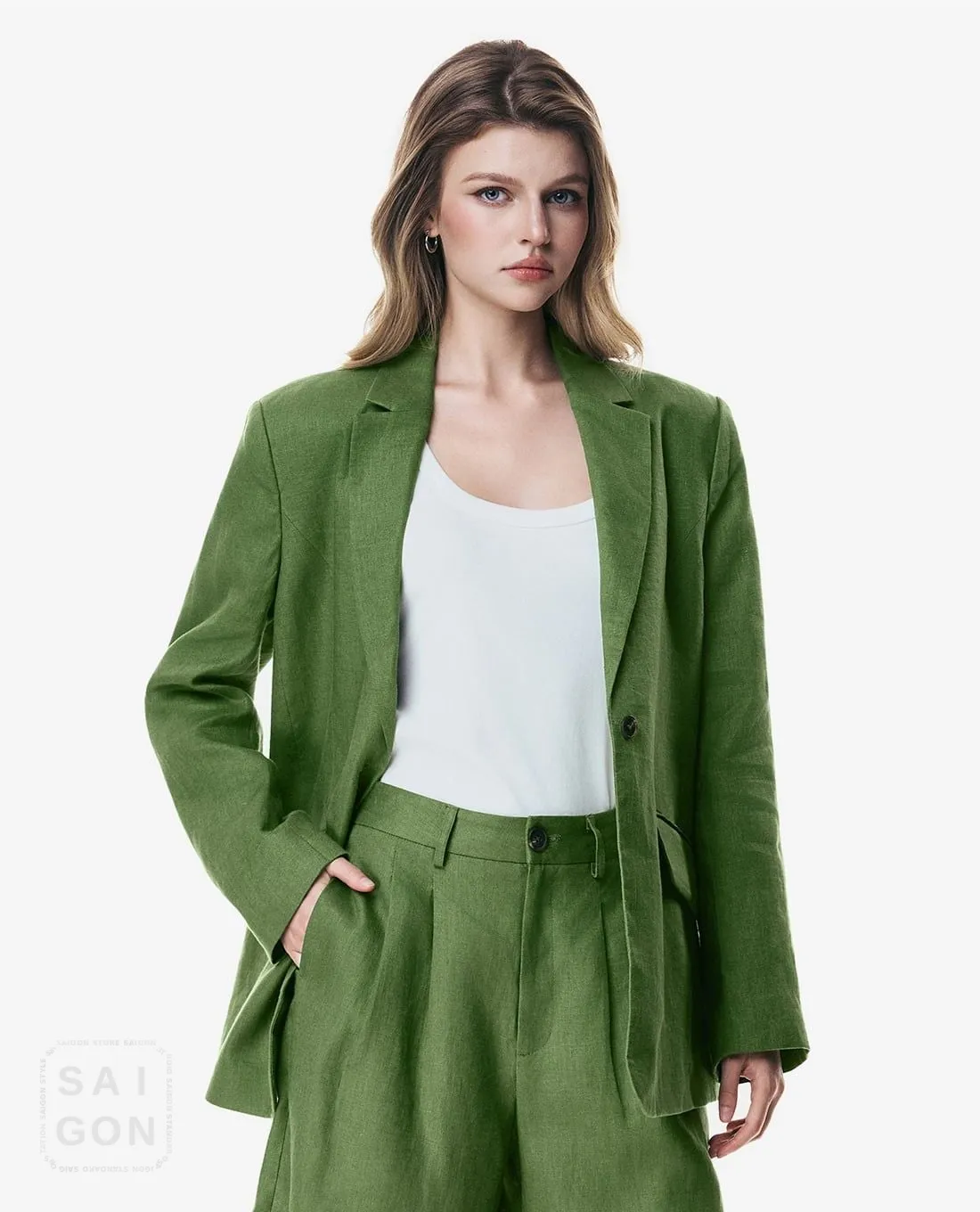 GIGI - Single-Breasted Long-Sleeve Blazer