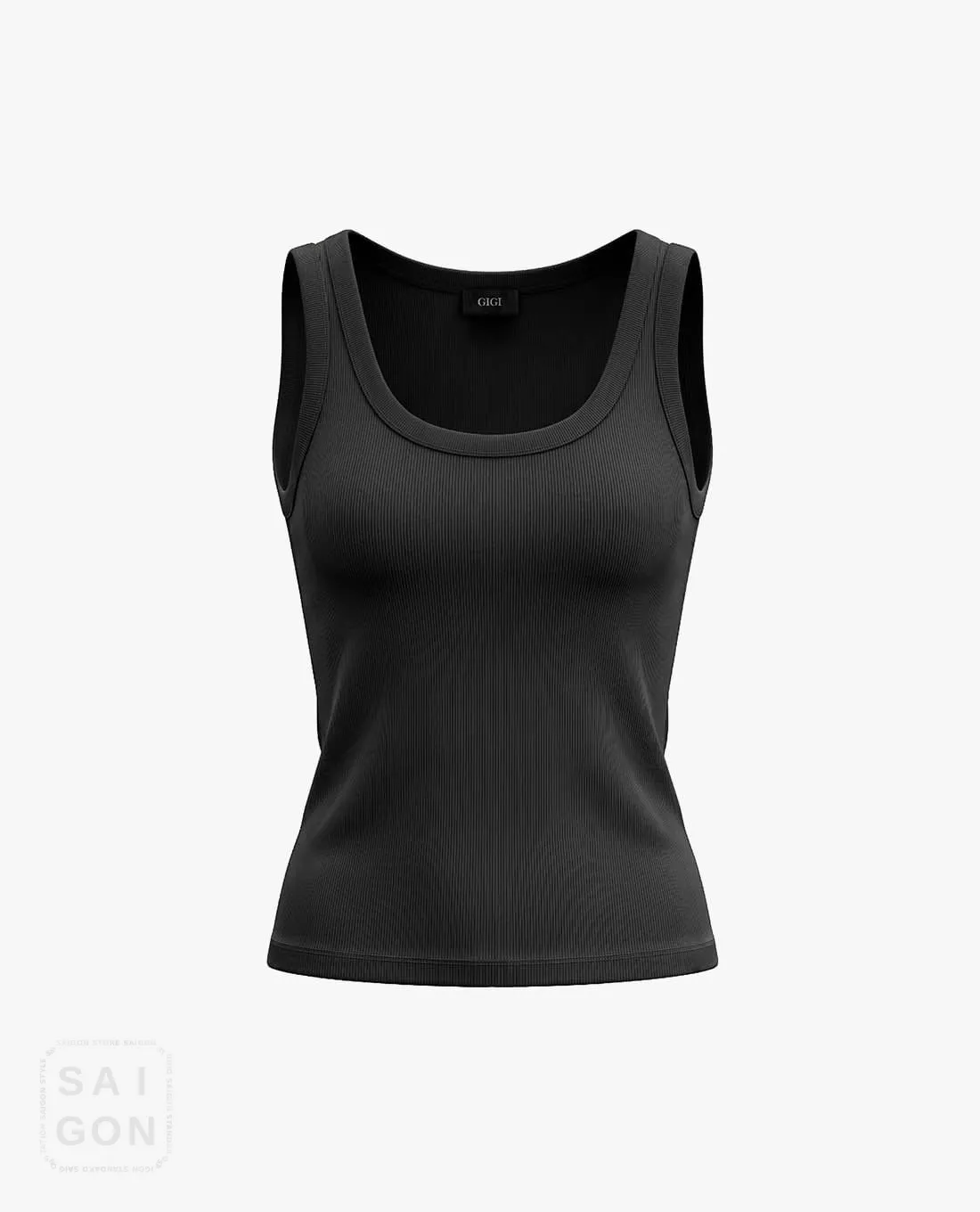 GIGI - Round Neck Minimalist Fitted Tank Top